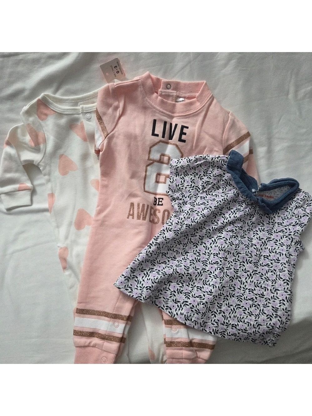 Baby Girl Clothes Lot 3pc Bundle | NWT Pekkle Joe Fresh | Size 0-6M Newborn